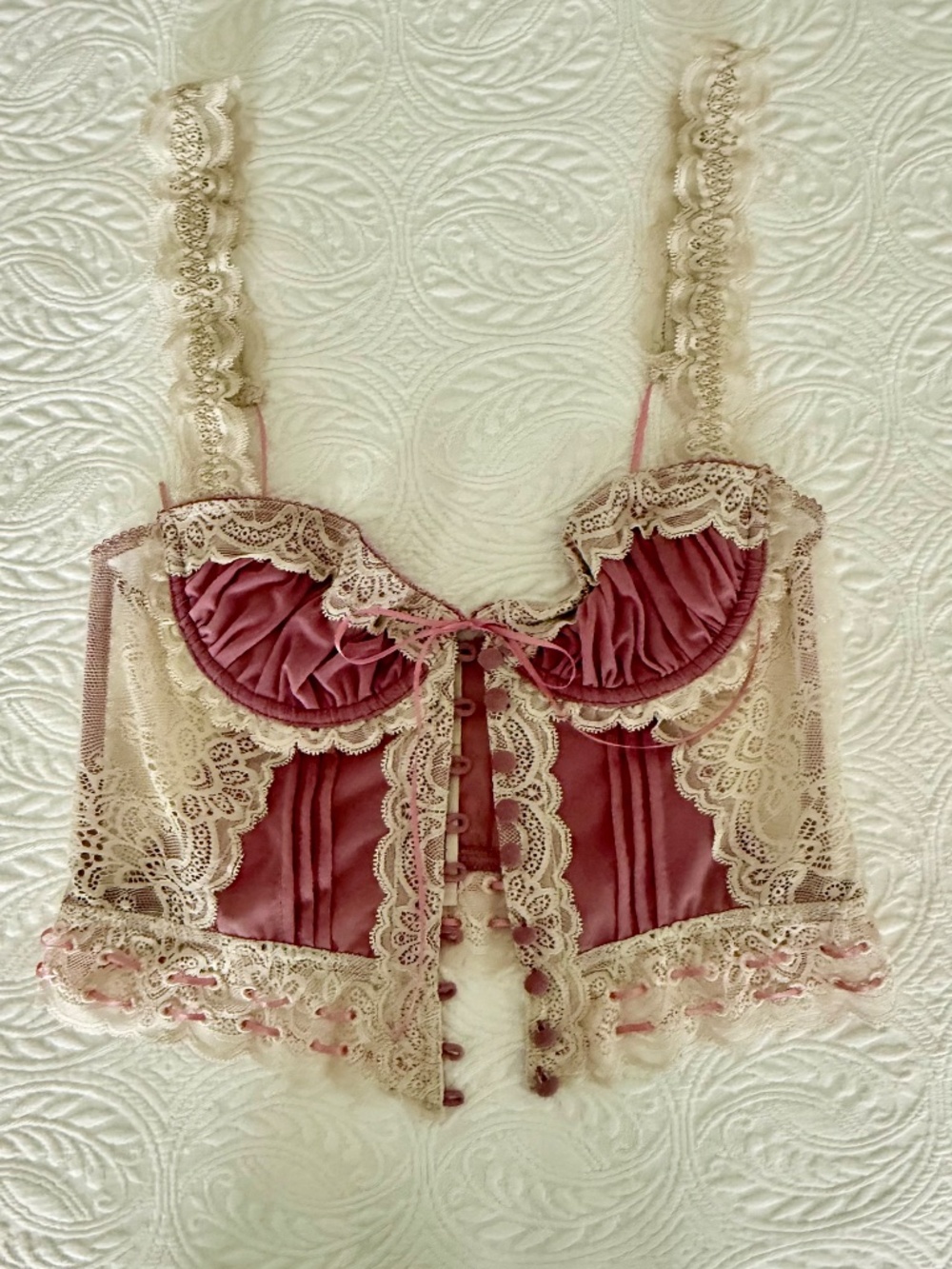 LyreBird Sheer Mesh & Lace Bustier Cami size Small - Picture 3 of 7